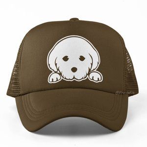 🆕Retriever Puppy Dog Foam Trucker Hat Mesh Snapback Cap Brown